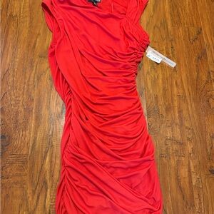 Aqua One Shoulder Red Dress